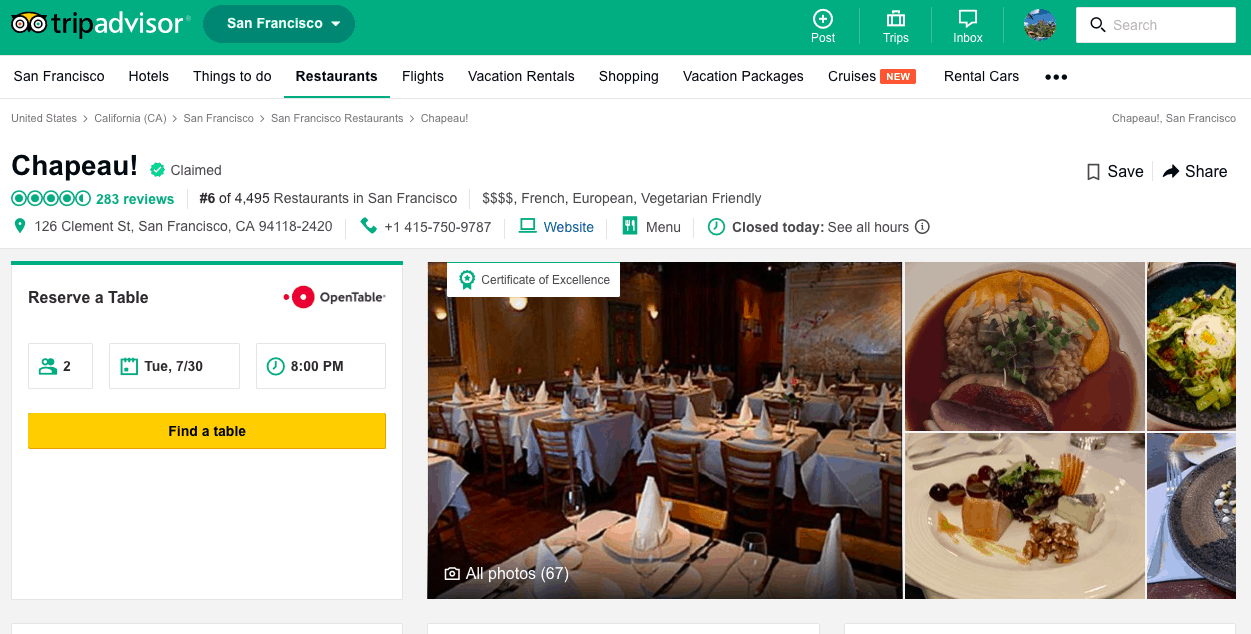 tripadvisor restaurant reviews and ratings